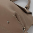 Salvatore Ferragamo Gancini Sofia Hand Bag Leather 2way Beige Silver Auth EC287-14