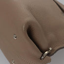 Salvatore Ferragamo Gancini Sofia Hand Bag Leather 2way Beige Silver Auth EC287-16