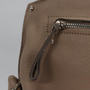 Salvatore Ferragamo Gancini Sofia Hand Bag Leather 2way Beige Silver Auth EC287-17