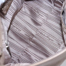 Salvatore Ferragamo Gancini Sofia Hand Bag Leather 2way Beige Silver Auth EC287-10