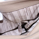 Salvatore Ferragamo Gancini Sofia Hand Bag Leather 2way Beige Silver Auth EC287-11