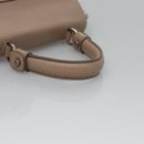 Salvatore Ferragamo Gancini Sofia Hand Bag Leather 2way Beige Silver Auth EC287-7