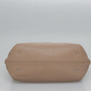 Salvatore Ferragamo Gancini Sofia Hand Bag Leather 2way Beige Silver Auth EC287-5