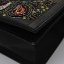 Salvatore Ferragamo Shoulder Bag beads Black Auth EC288V-14