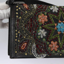 Salvatore Ferragamo Shoulder Bag beads Black Auth EC288V-17