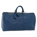 LOUIS VUITTON Epi Keepall 55 Boston Bag Toledo Blue M42955 LV Auth EC290-1