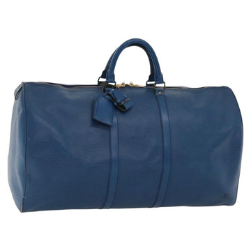 LOUIS VUITTON Epi Keepall 55 Boston Bag Toledo Blue M42955 LV Auth EC290