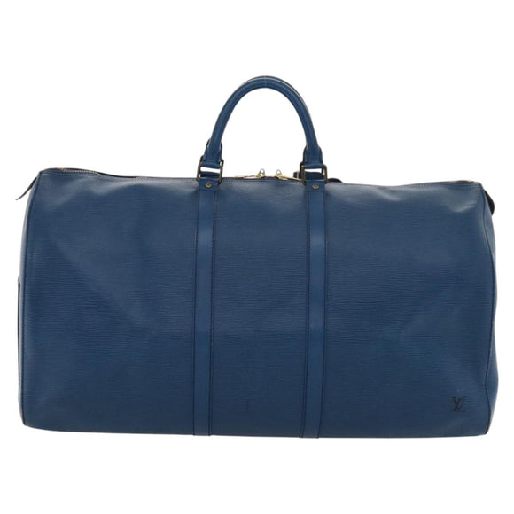 LOUIS VUITTON Epi Keepall 55 Boston Bag Toledo Blue M42955 LV Auth EC290