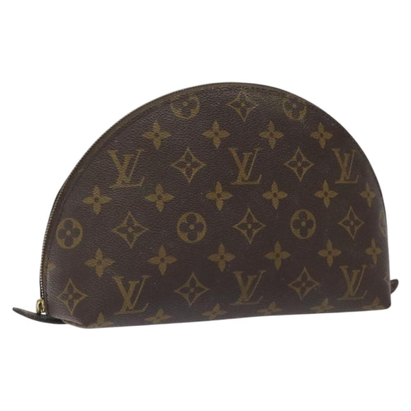 LOUIS VUITTON Monogram Trousse Demi Ronde Cosmetic Pouch M47520 LV Auth EC293