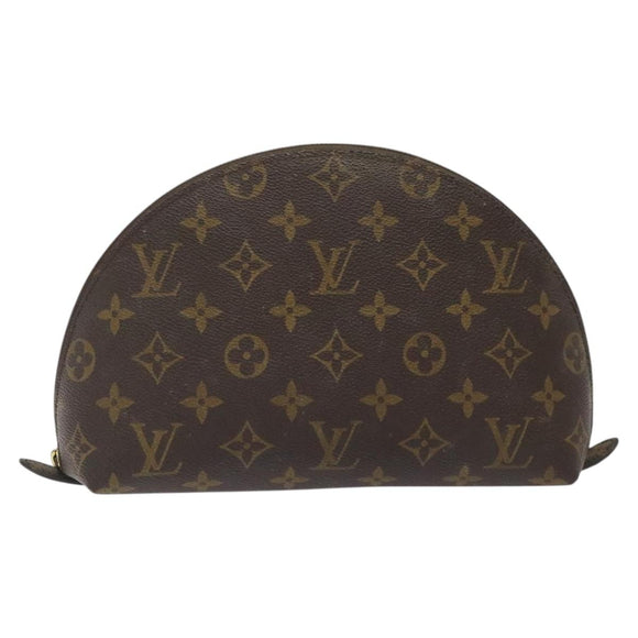 LOUIS VUITTON Monogram Trousse Demi Ronde Cosmetic Pouch M47520 LV Auth EC293