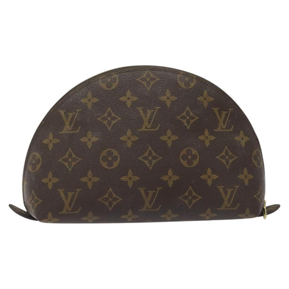LOUIS VUITTON Monogram Trousse Demi Ronde Cosmetic Pouch M47520 LV Auth EC293