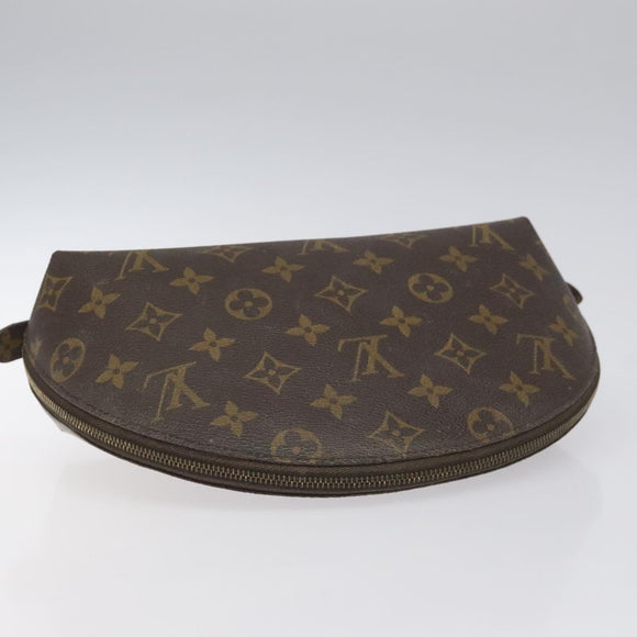 LOUIS VUITTON Monogram Trousse Demi Ronde Cosmetic Pouch M47520 LV Auth EC293