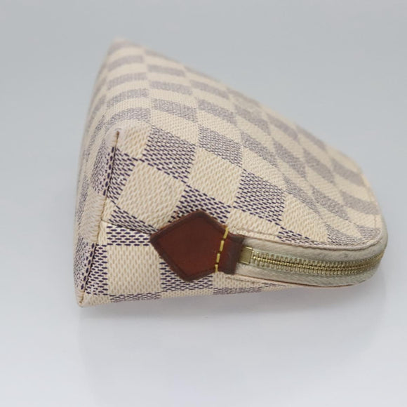 LOUIS VUITTON Damier Azur Pochette Cosmetic PM Pouch N60024 LV Auth EC298