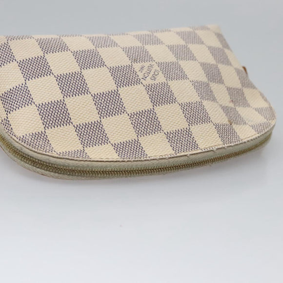LOUIS VUITTON Damier Azur Pochette Cosmetic PM Pouch N60024 LV Auth EC298