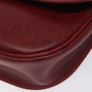 Christian Dior Honeycomb Canvas Shoulder Bag PVC Leather Red Gold Auth EC300-14