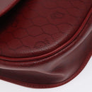 Christian Dior Honeycomb Canvas Shoulder Bag PVC Leather Red Gold Auth EC300-15