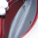 Christian Dior Honeycomb Canvas Shoulder Bag PVC Leather Red Gold Auth EC300-11