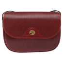 Christian Dior Honeycomb Canvas Shoulder Bag PVC Leather Red Gold Auth EC300-13