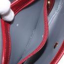 Christian Dior Honeycomb Canvas Shoulder Bag PVC Leather Red Gold Auth EC300-21