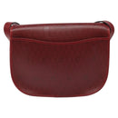 Christian Dior Honeycomb Canvas Shoulder Bag PVC Leather Red Gold Auth EC300-2