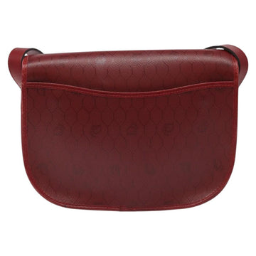 Christian Dior Honeycomb Canvas Shoulder Bag PVC Leather Red Gold Auth EC300 - 0