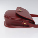 Christian Dior Honeycomb Canvas Shoulder Bag PVC Leather Red Gold Auth EC300-3