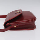 Christian Dior Honeycomb Canvas Shoulder Bag PVC Leather Red Gold Auth EC300-4