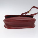 Christian Dior Honeycomb Canvas Shoulder Bag PVC Leather Red Gold Auth EC300-5