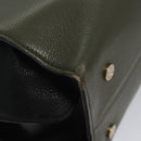 BVLGARI Aruba Hand Bag Leather 2way Green Auth EC308-9