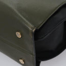 BVLGARI Aruba Hand Bag Leather 2way Green Auth EC308-14