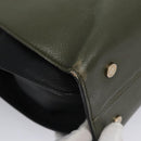 BVLGARI Aruba Hand Bag Leather 2way Green Auth EC308-15