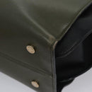 BVLGARI Aruba Hand Bag Leather 2way Green Auth EC308-16