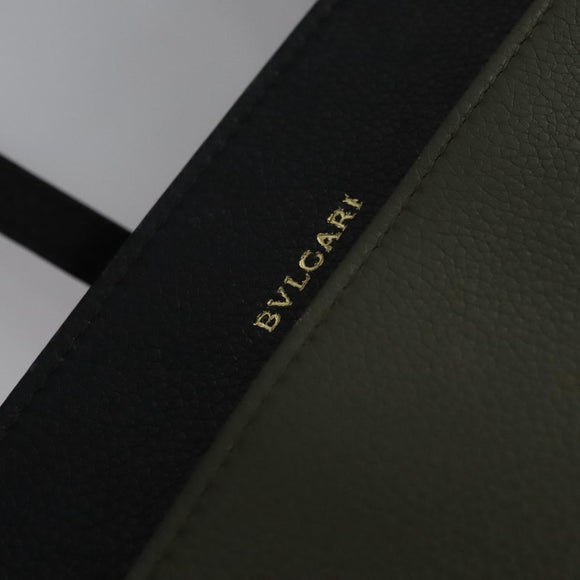 BVLGARI Aruba Hand Bag Leather 2way Green Auth EC308