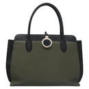 BVLGARI Aruba Hand Bag Leather 2way Green Auth EC308-13