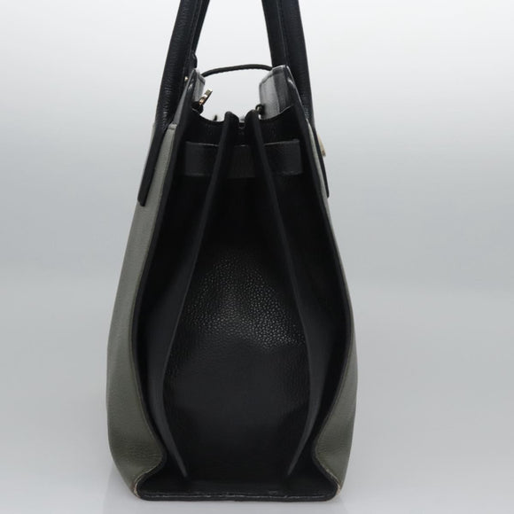 BVLGARI Aruba Hand Bag Leather 2way Green Auth EC308