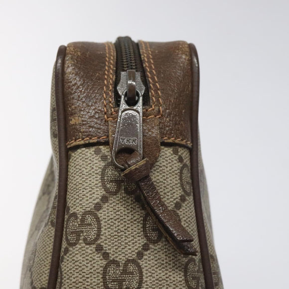 GUCCI GG Supreme Web Sherry Line Clutch Bag PVC Beige 156 01 012 Auth EC317