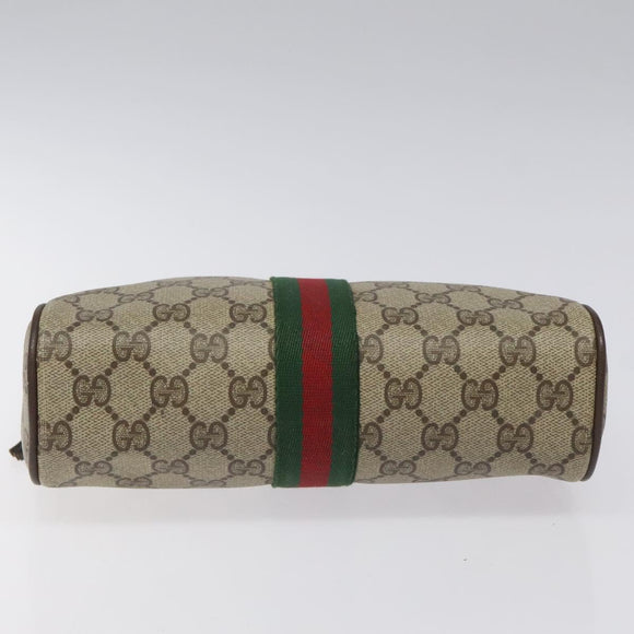 GUCCI GG Supreme Web Sherry Line Clutch Bag PVC Beige 156 01 012 Auth EC317