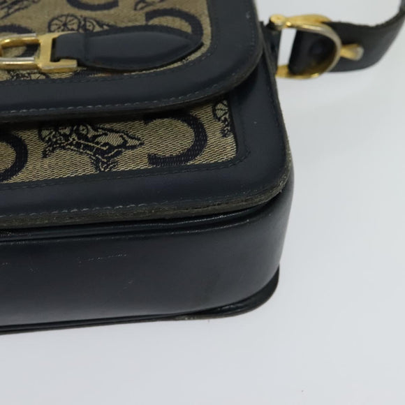 CELINE C Sulky Shoulder Bag Canvas Navy Auth EC321