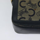 CELINE C Sulky Shoulder Bag Canvas Navy Auth EC321-16