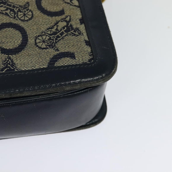 CELINE C Sulky Shoulder Bag Canvas Navy Auth EC321