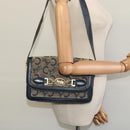 CELINE C Sulky Shoulder Bag Canvas Navy Auth EC321-24