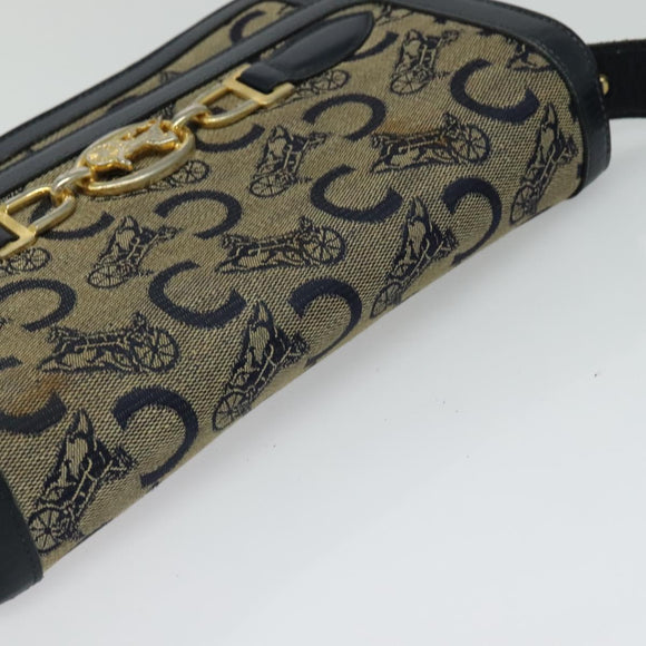 CELINE C Sulky Shoulder Bag Canvas Navy Auth EC321