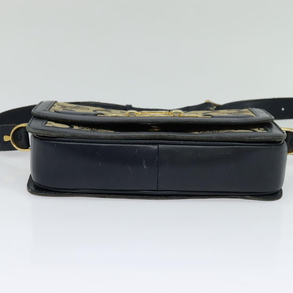 CELINE C Sulky Shoulder Bag Canvas Navy Auth EC321