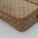 CELINE Macadam Canvas Shoulder Bag Beige Gold Auth EC329-16