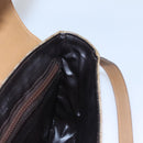 CELINE Macadam Canvas Shoulder Bag Beige Gold Auth EC329-18