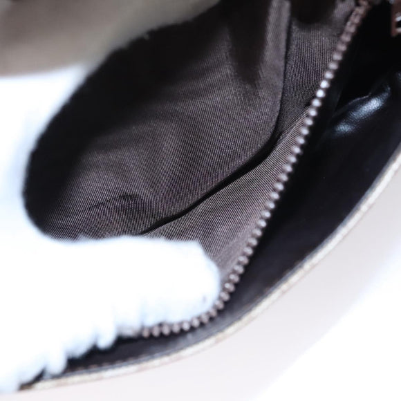 CELINE Macadam Canvas Shoulder Bag Beige Gold Auth EC329