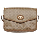 CELINE Macadam Canvas Shoulder Bag Beige Gold Auth EC329-13
