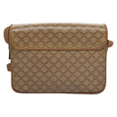 CELINE Macadam Canvas Shoulder Bag Beige Gold Auth EC329-2