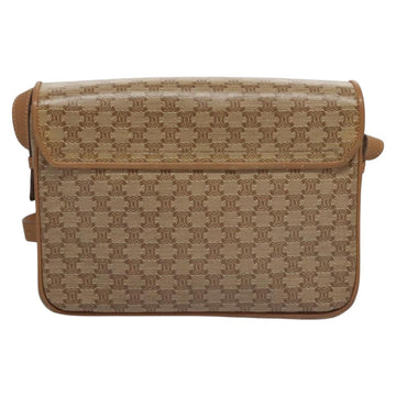 CELINE Macadam Canvas Shoulder Bag Beige Gold Auth EC329 - 0
