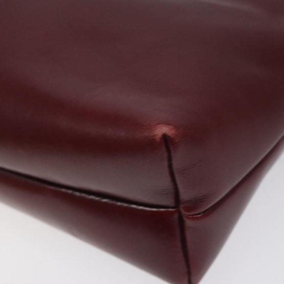 Salvatore Ferragamo Shoulder Bag Leather Red Gold Auth EC330